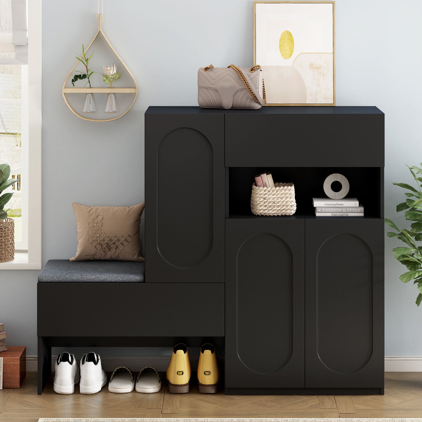 Elegant 2 In 1 Shoe Cabinets With Soft Cushion Versatile Shoe Rack Organizer With Adjustable Shelves Daily Nest