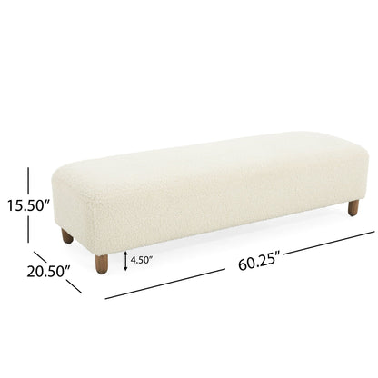 Contemporary Ottoman With Foam Cushion And Durable Upholstery Noble House