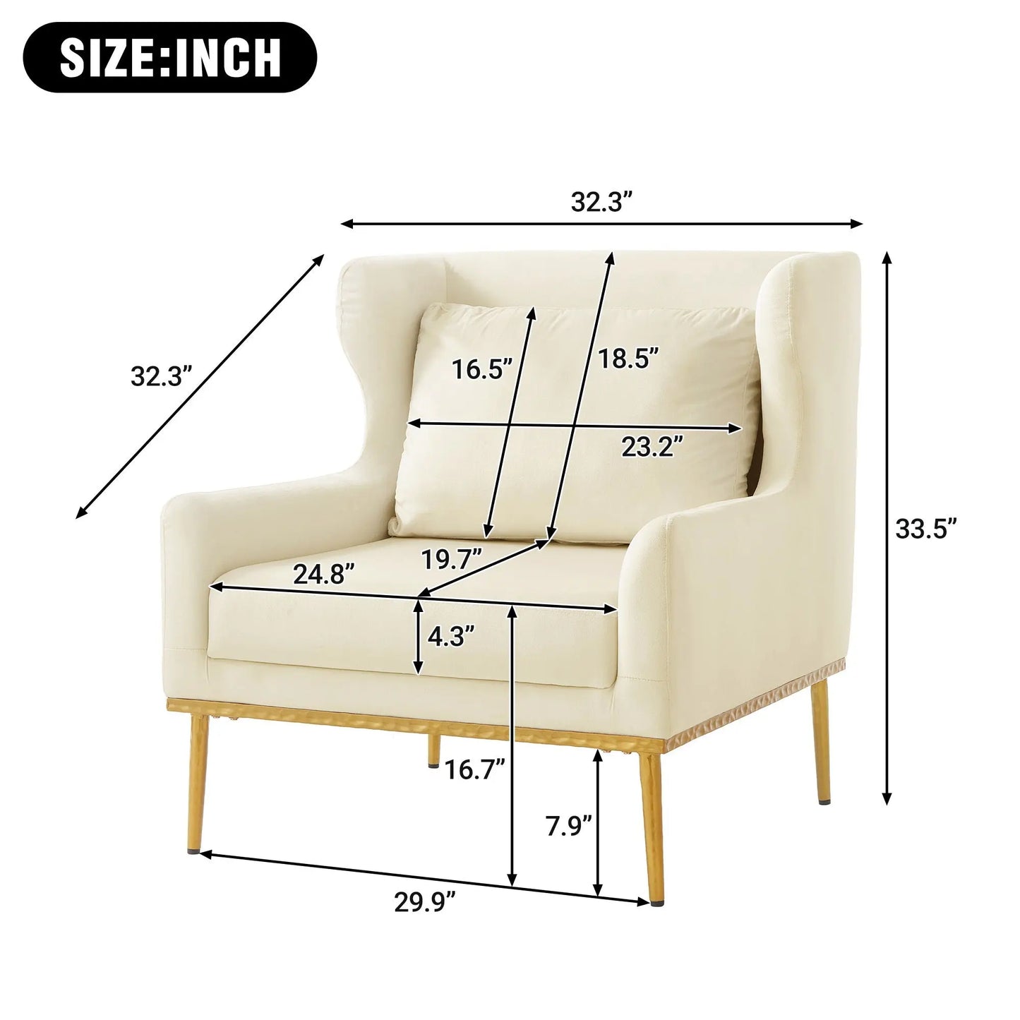 Elegant Curved Armrest Accent Armchair Noble House