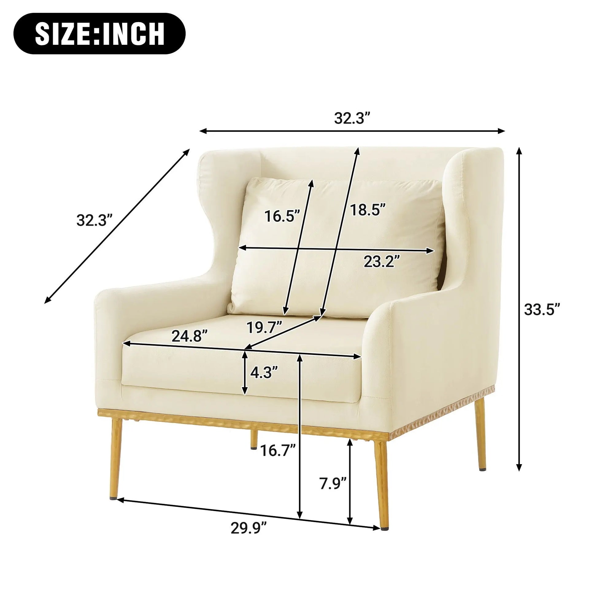 Elegant Curved Armrest Accent Armchair Noble House