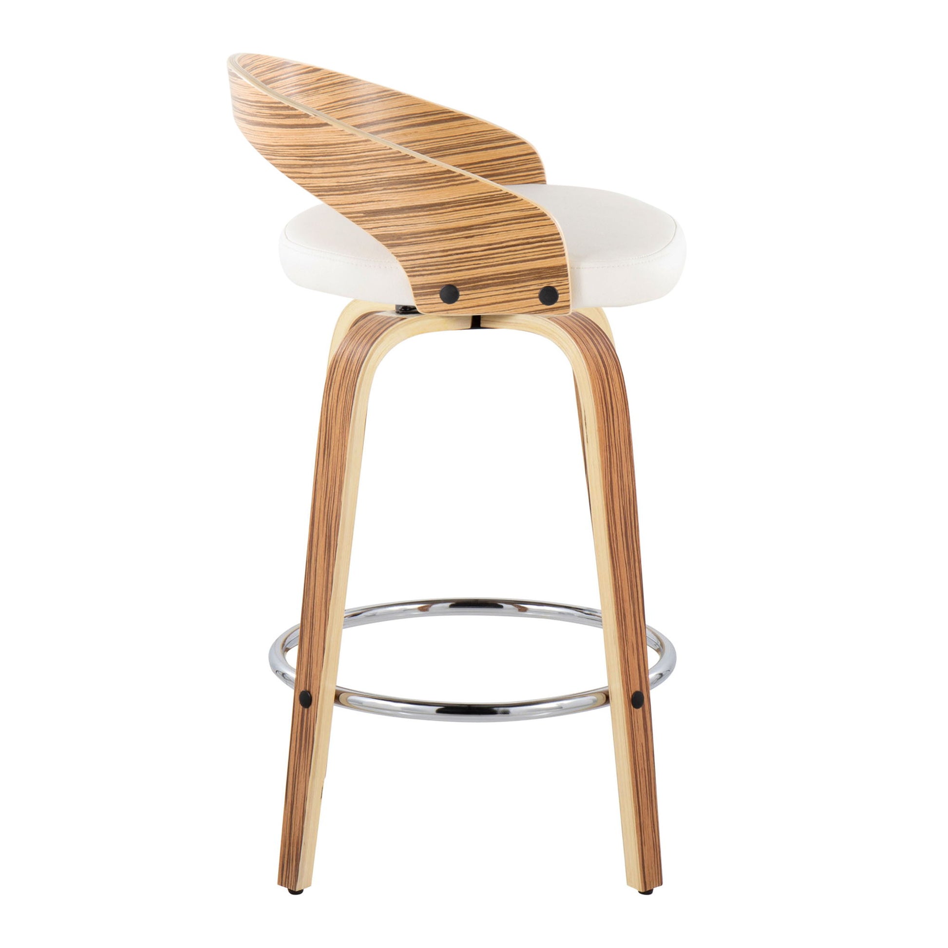 Grotto - Mid Century Modern Fixed Height Counter Stool With Swivel With Round Footrest (Set of 2) Lumi Source