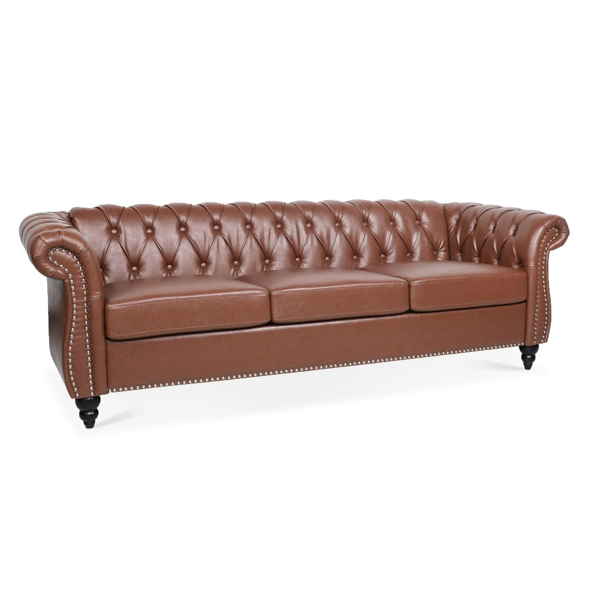 Rolled Arm Chesterfield 3 Seater Sofa Home Essentials
