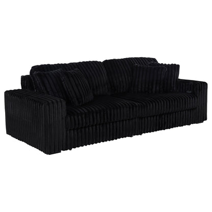 Clifford - Upholstered Dual Power Chaise Sofa - Black Furniture Max