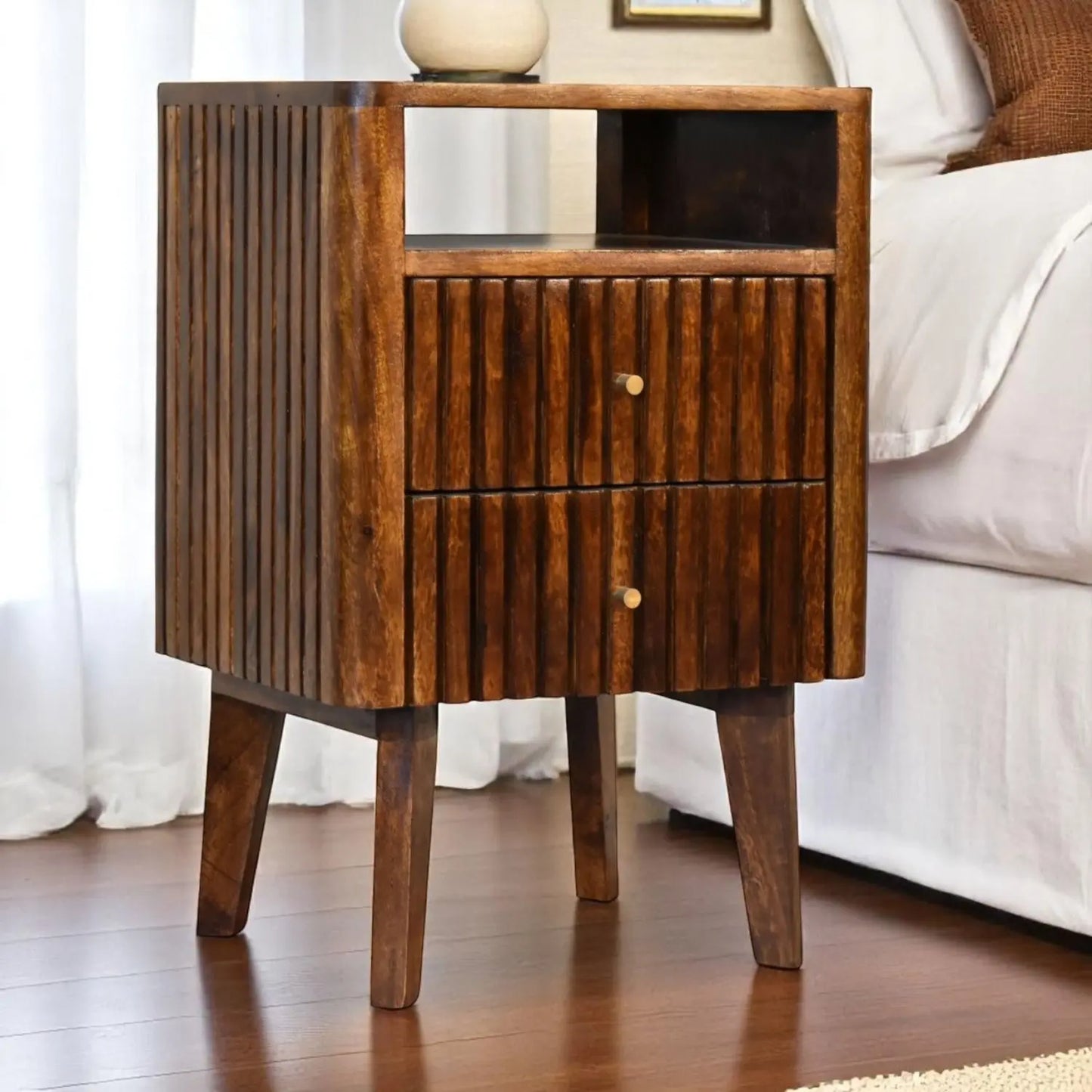 Reeve - Nightstand, 2 Drawers - Chestnut Artisan Furniture