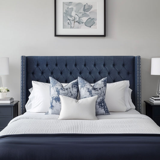 Amelia - Queen Upholstery Headboard - Navy Madison Park