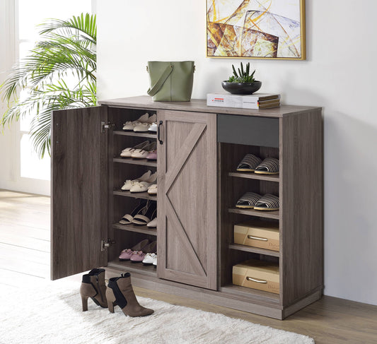 Toski - Shoe Cabinet - Rustic Gray Oak Acme