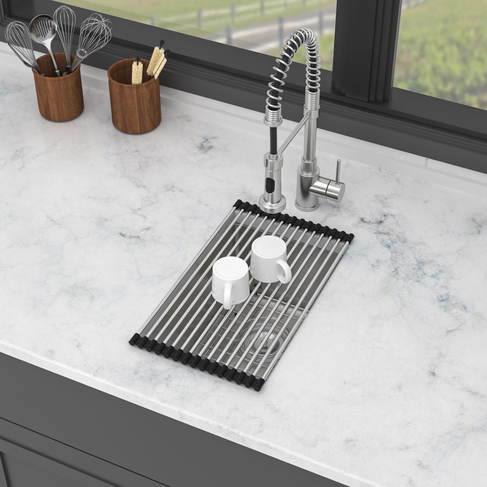 12" Undermount Kitchen Sink, Deep Single Bowl - Brushed Nickel Daily Nest