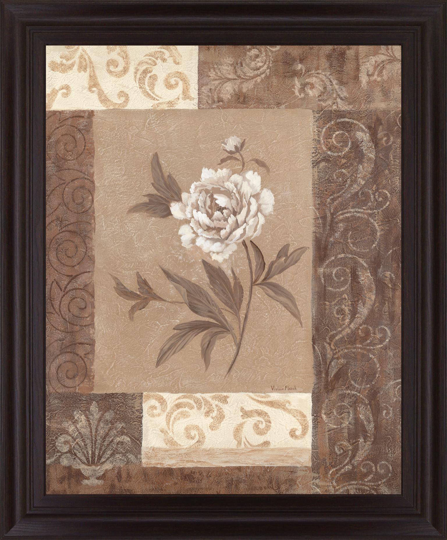 Sepia Blossom - 28" x 34" Framed Wall Art Classy Art