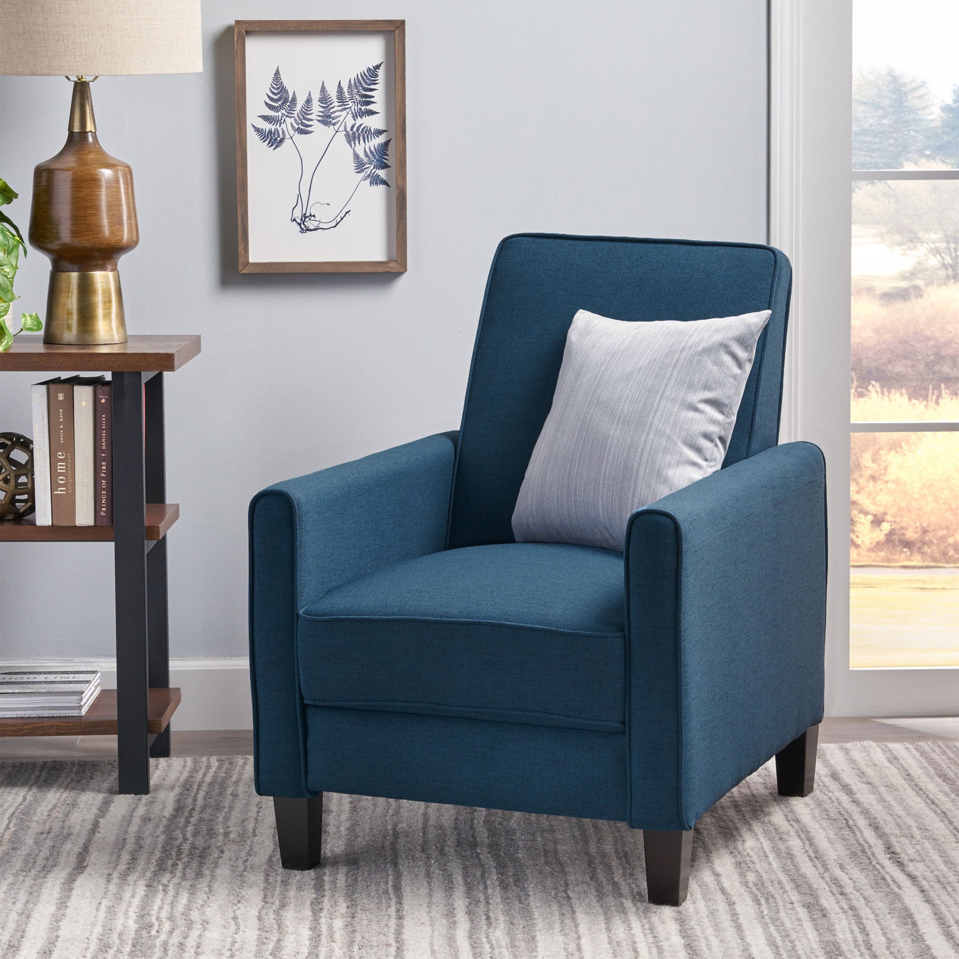 Upholstered Push Back Recliner Chair For Living Room Noble House