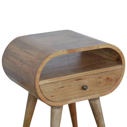 Circular Open Bedside Nightstand Artisan Furniture