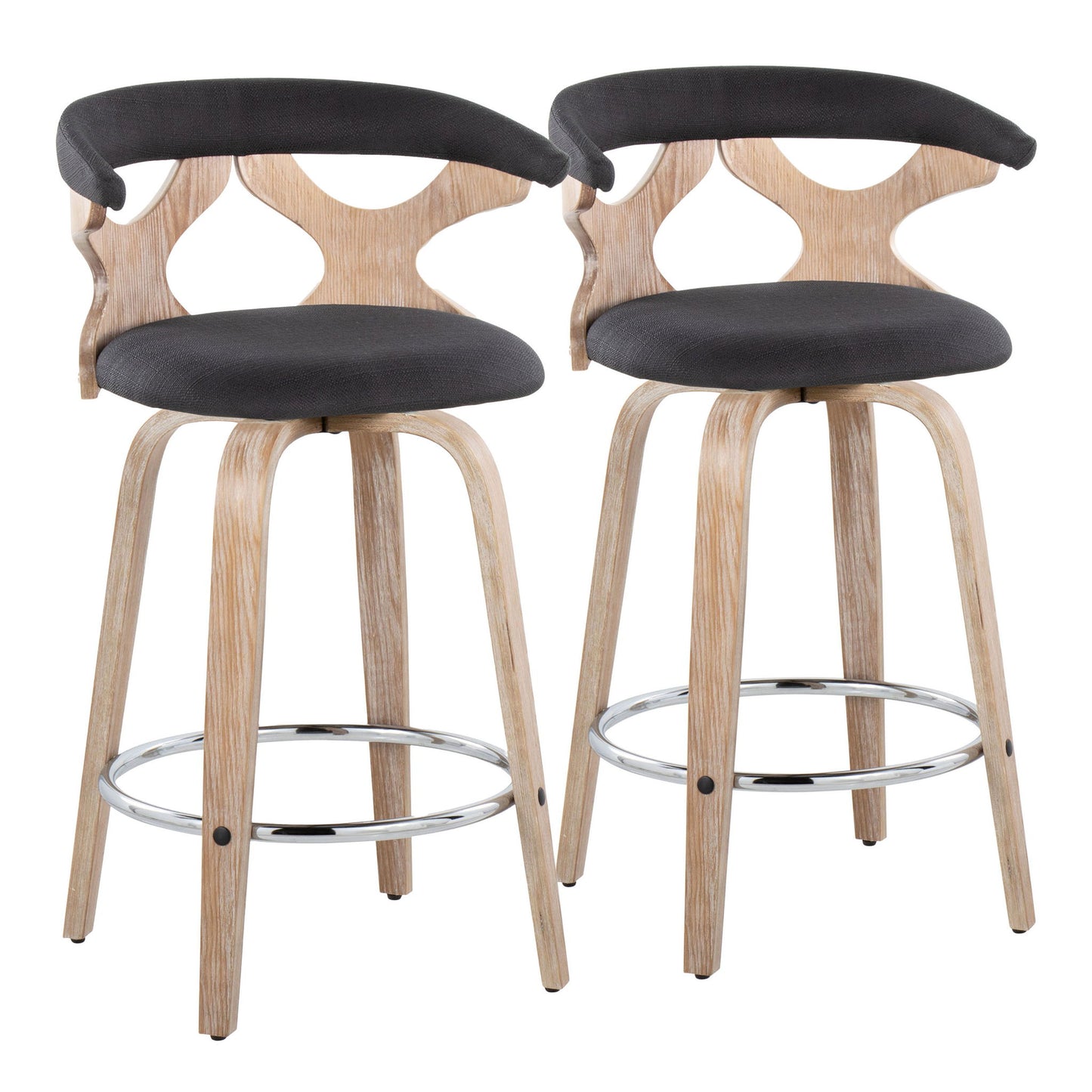 Gardenia - Mid Century Modern Fixed Height Counter Stool With Swivel (Set of 2) Lumi Source