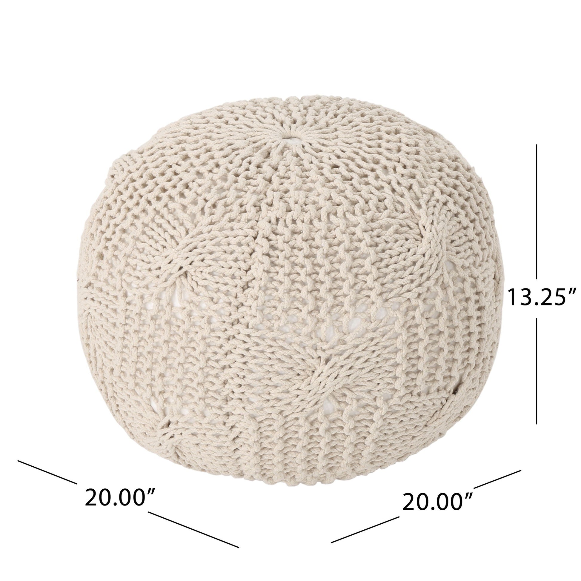 Bordeaux - Knitted Cotton Round Pouf Home Essentials