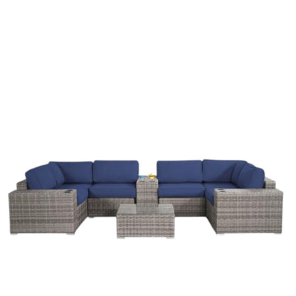 Modern Patio Rattan Sectional Set With Cushions LSI Patio Furniture