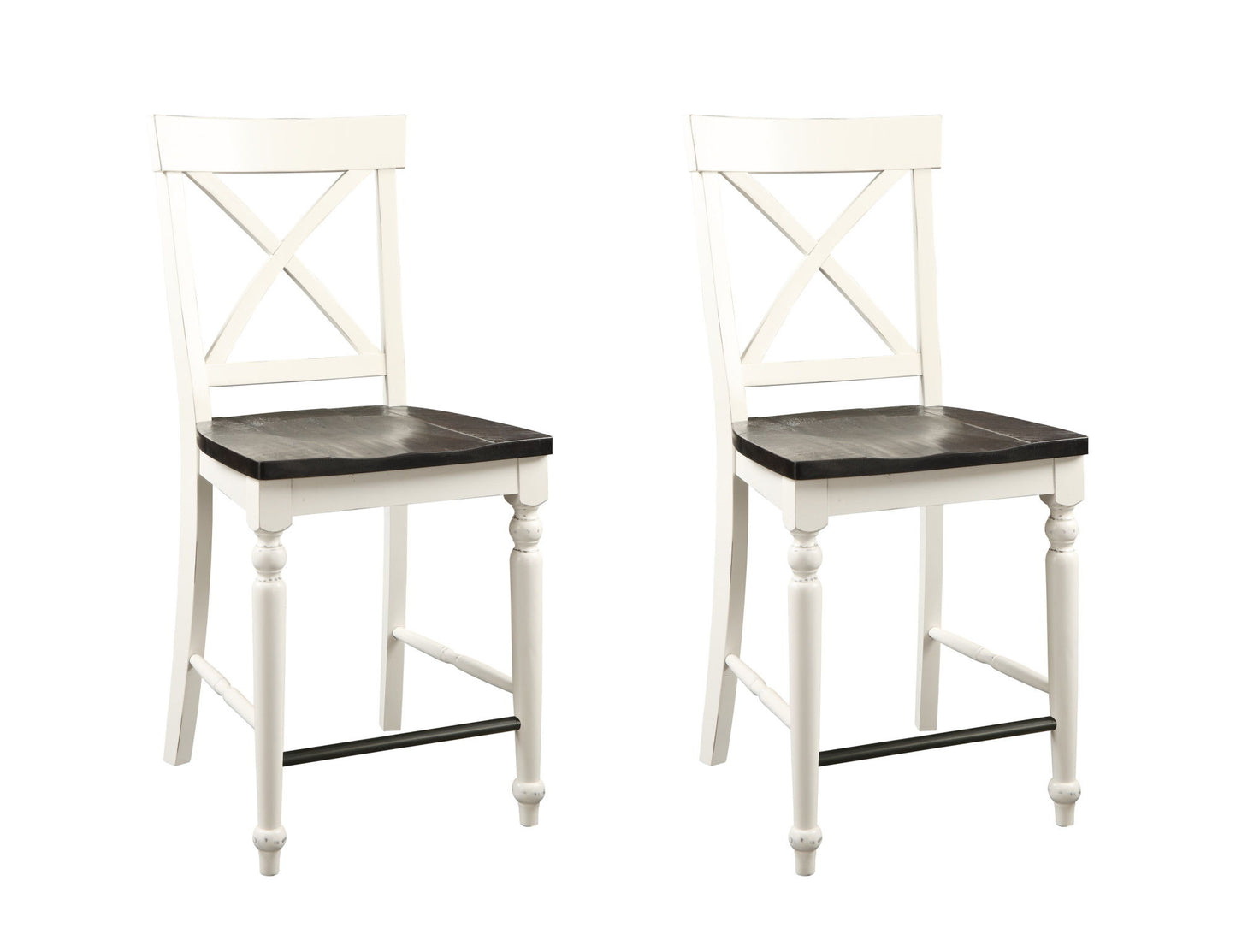 Mountina - 24" Tall Bar Stools (Set of 2) - Brown / White Emerald Home
