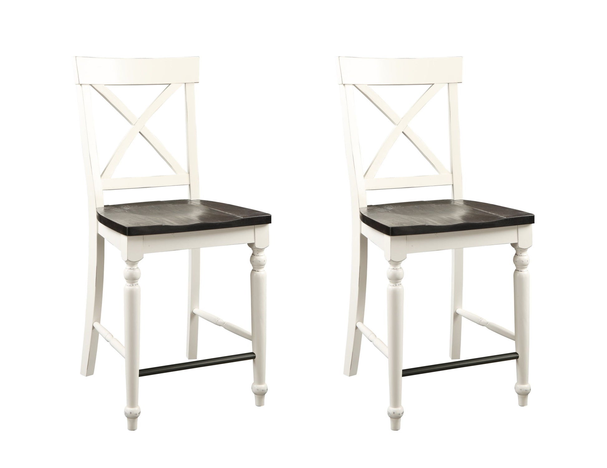 Mountina - 24" Tall Bar Stools (Set of 2) - Brown / White Emerald Home