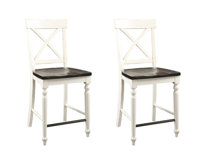 Mountina - 24" Tall Bar Stools (Set of 2) - Brown / White Emerald Home