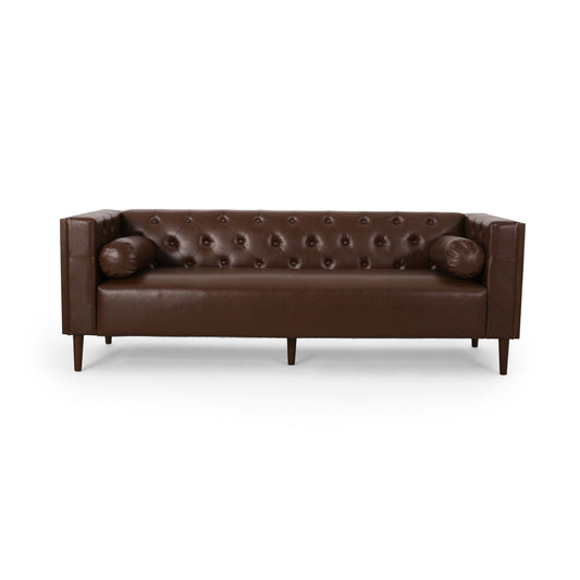 Contemporary 3 Seater Sofa With Tufted Design Noble House