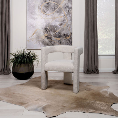 Verda - Upholstered Accent Side Chair In Soft With Rounded Open Back And 3 Leg Base - White Furniture Max