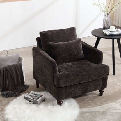 Modern Mid Century Wood Frame Armchair With Tufted Design Home Essentials