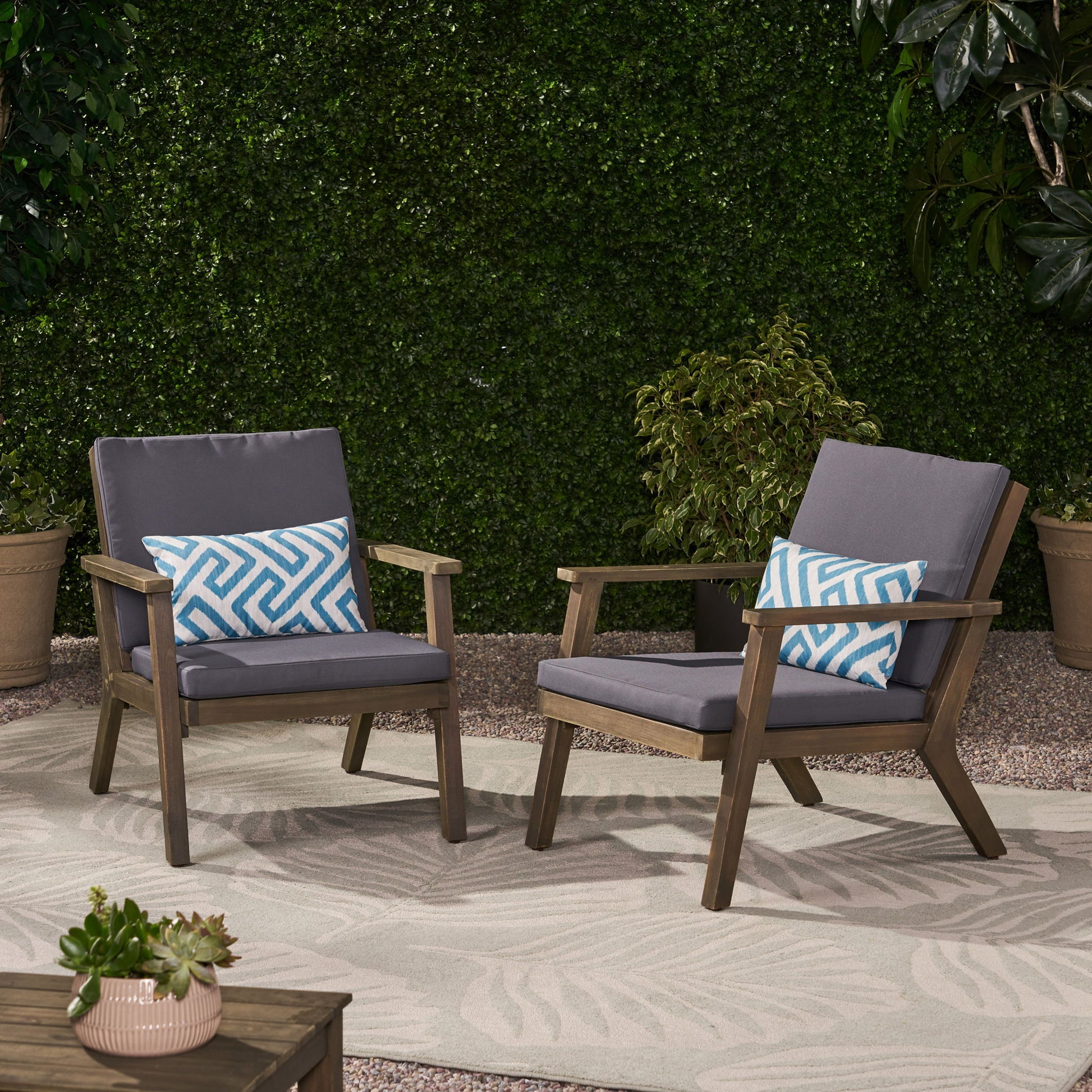 Outdoor Club Chair With Cushion Noble House