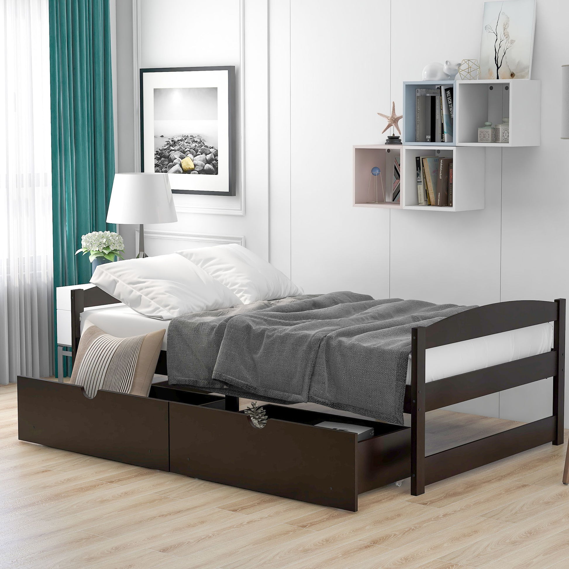 Platform Bed With 2 Drawers Hearth and Haven