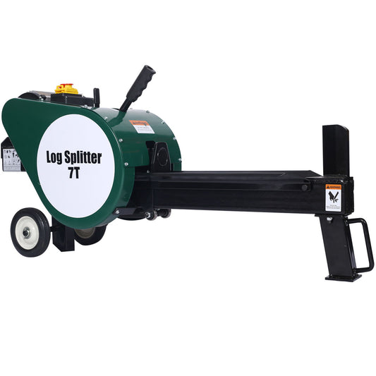 Double Flywheel Electric Log Splitter 7 Ton Portable Firewood Machine Steel - Black Daily Nest