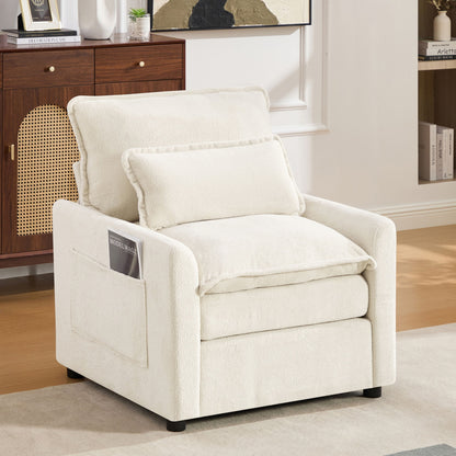 Modern Single Seat Accent Chair With Side Storage Pockets Hearth and Haven