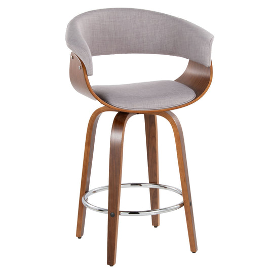 Vintage Mod - Mid Century Modern Fixed Height Counter Stool With Swivel With Round Footrest (Set of 2) Lumi Source