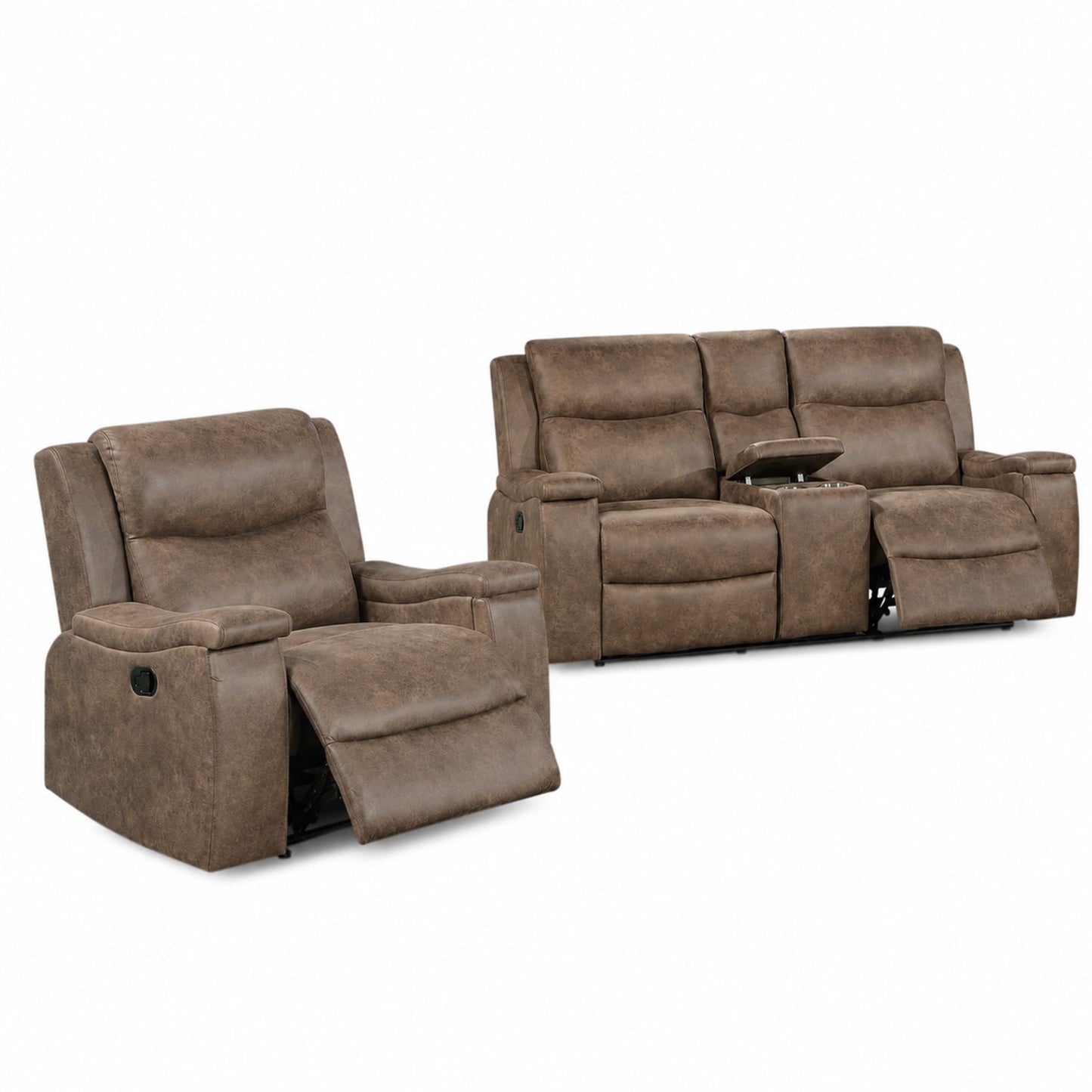 Modern Manual Motion Living Room Set With Hidden Cup Holders Home Essentials