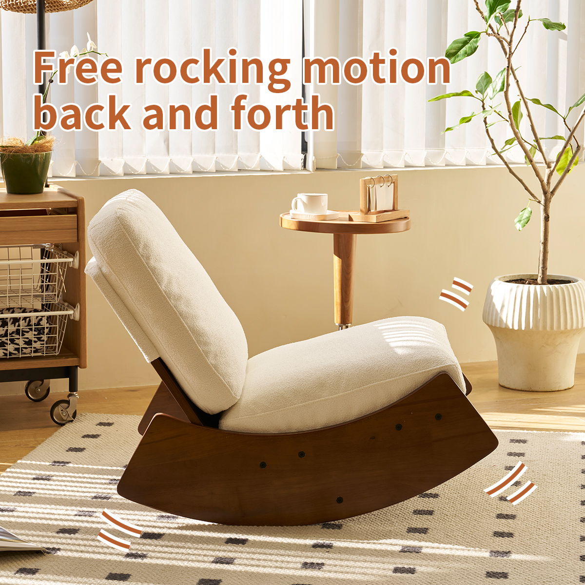 Comfortable High-Quality Upholstery Glider Rocking Chair Home Essentials