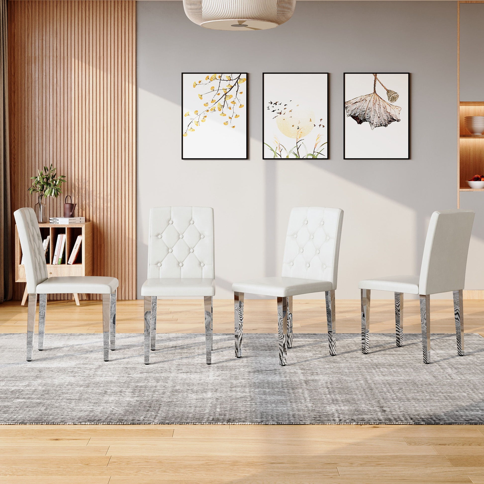 Dining Chairs With Ergonomic Buckle Backrest For Home Home Essentials