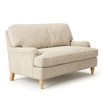 Loveseat Sofa, Upholstered Small Couch For Living Room - Cream Beige Home Essentials