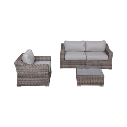 Outdoor Wicker Conversation Set With Cushions, All Weather LSI Patio Furniture