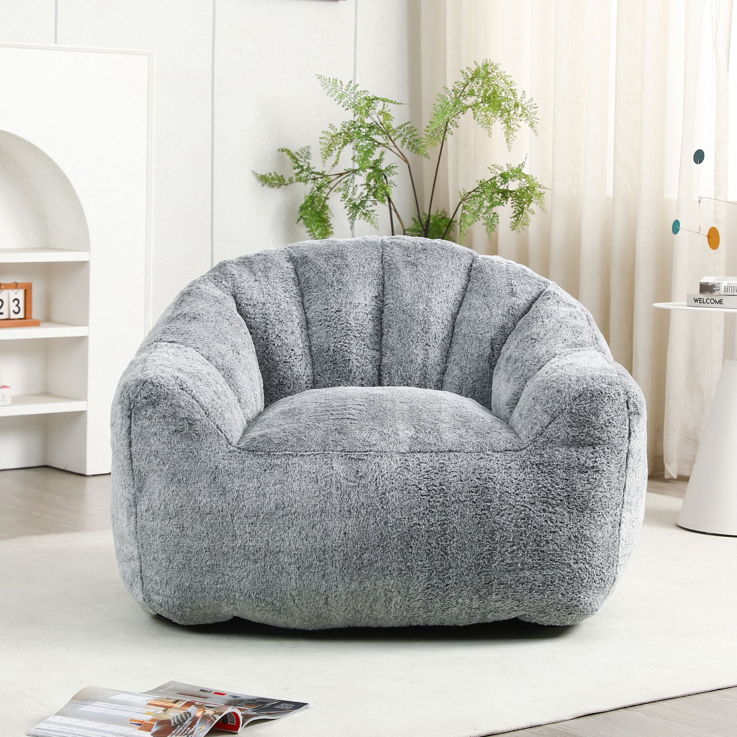 Beanbag Chair, Beanbag Sofa Chair With Armrests Stuffed High Density Foam Home Essentials