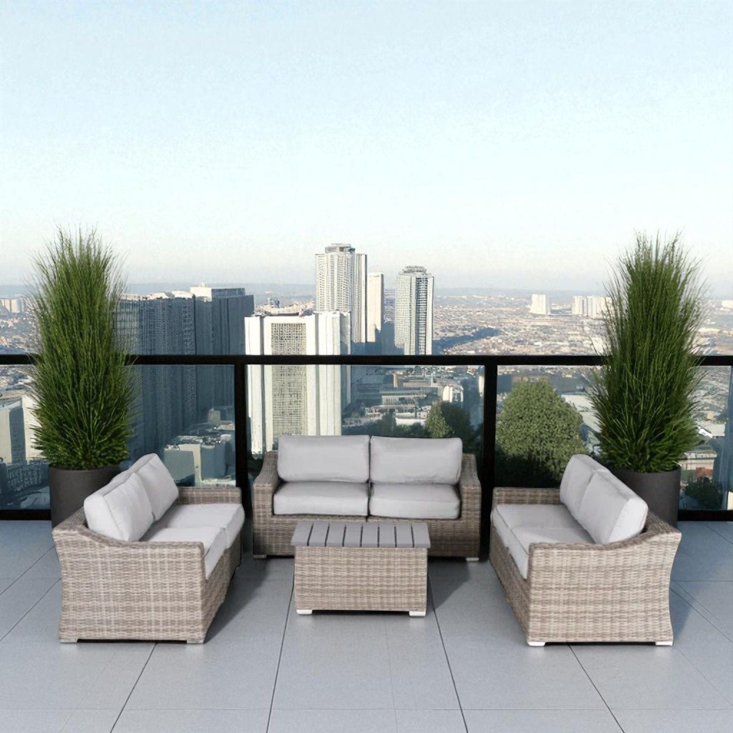 Stylish Sofa Seating Group With Cushions Perfect For Outdoor Gatherings LSI Patio Furniture