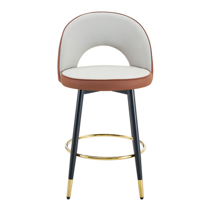 Upholstered Rotatable Bar Chair With Metal Legs For Dining Room Home Essentials