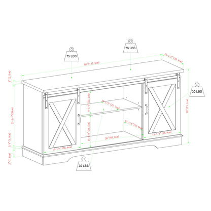 Farmhouse Sliding X Barn Door TV Stand Walker Edison