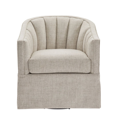 Solitude - Skirted Swivel Accent Chair With Hemp Like Ridgecrest Home