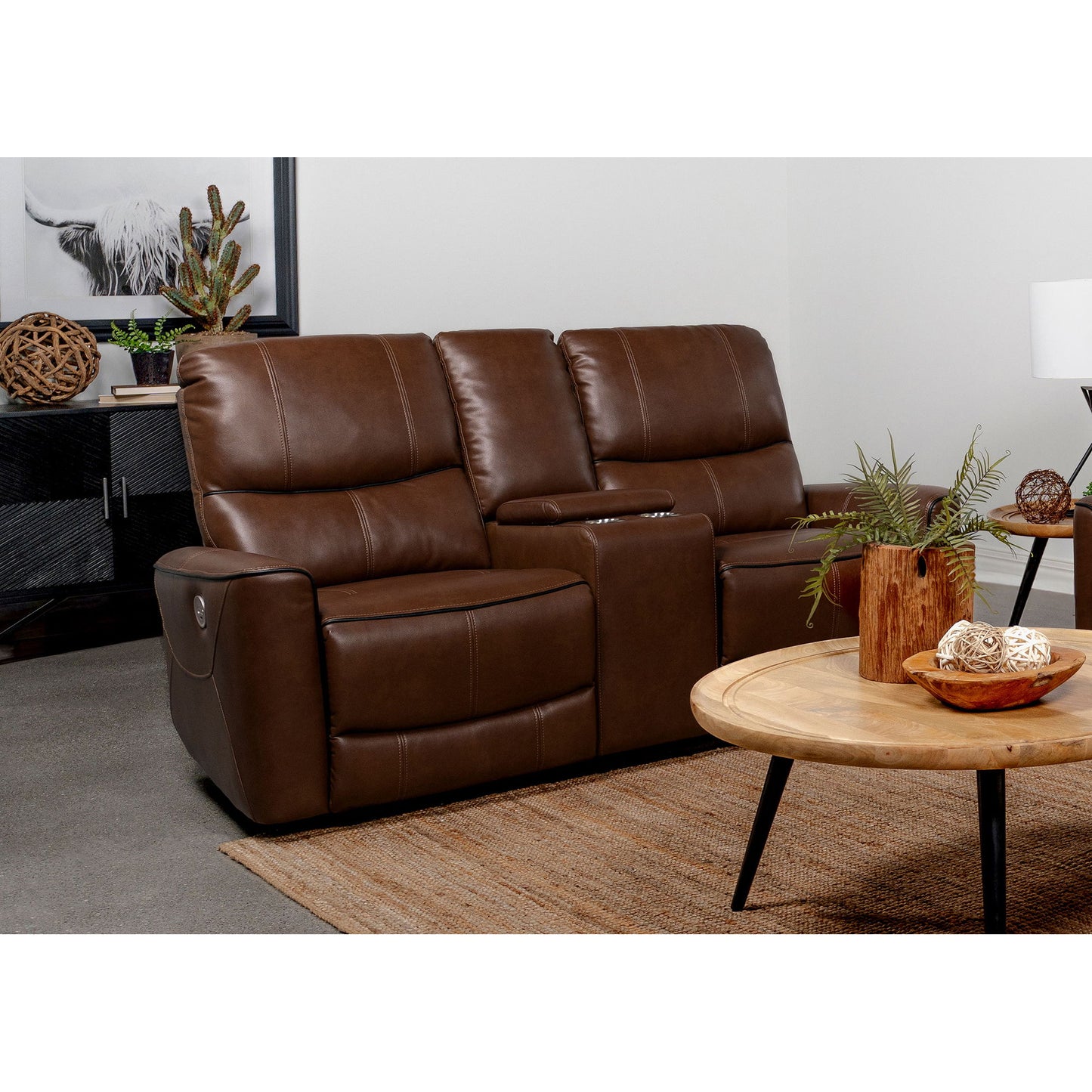 Denson - Power Reclining Loveseat With Console And USB Port Furniture Max