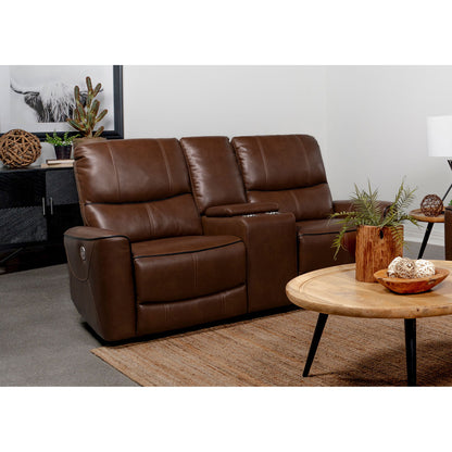 Denson - Power Reclining Loveseat With Console And USB Port Furniture Max