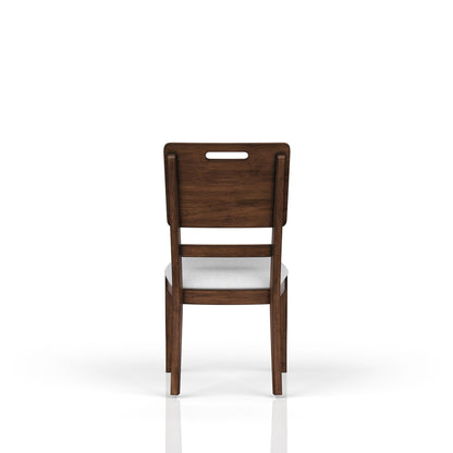Casual Side Dining Chair Contrasting Upholstered Seat (Set of 2) - Brown Bernards Furniture