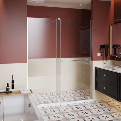 Guyou Glass Shower Door, Sliding Door Dual Usage - Chrome Daily Nest