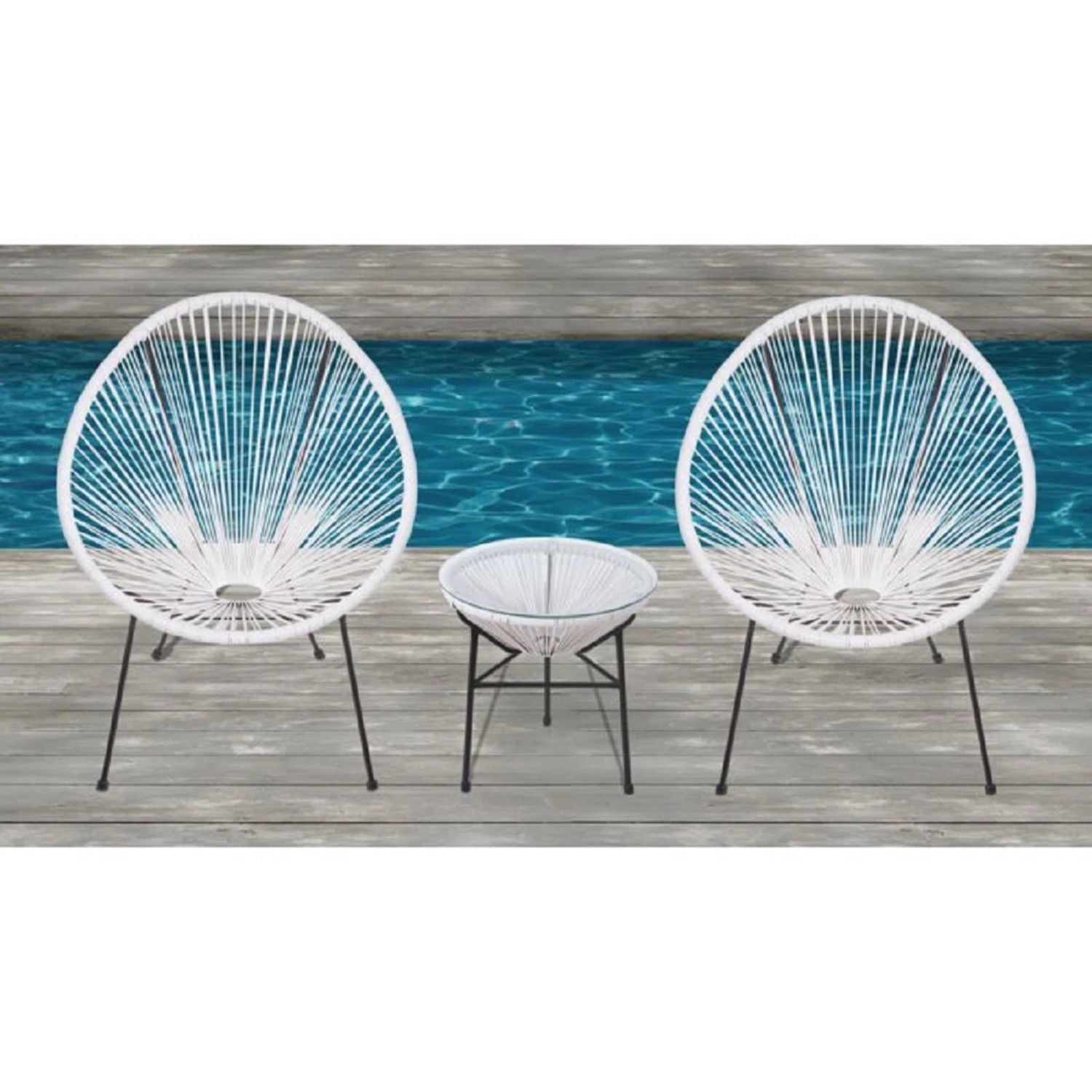 Outdoor Conversation Set With Ergonomic Lounge Chairs And Tempered Glass Table LSI Patio Furniture