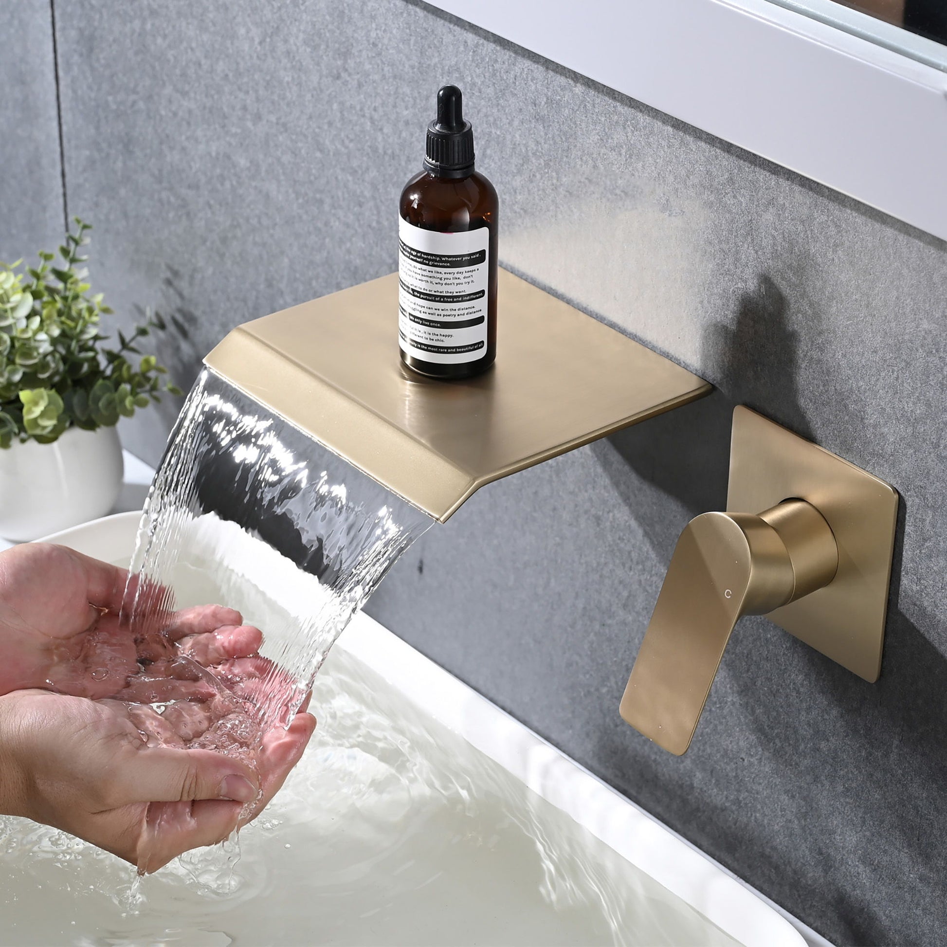Wall Mount Bathtub Faucet With Waterfall Tub Spout And Single Handle Stainless Steel Daily Nest