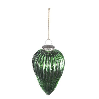 Tear Drop Ornament, Glass Decorative Hanging Christmas Tree Ornaments For Holiday Party Decorations (Set of 6) - Green Daily Nest