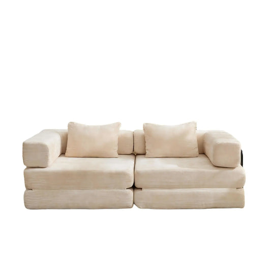 Convertible Floor Sofa Bed With Pillow Back Support Armrest Home Essentials