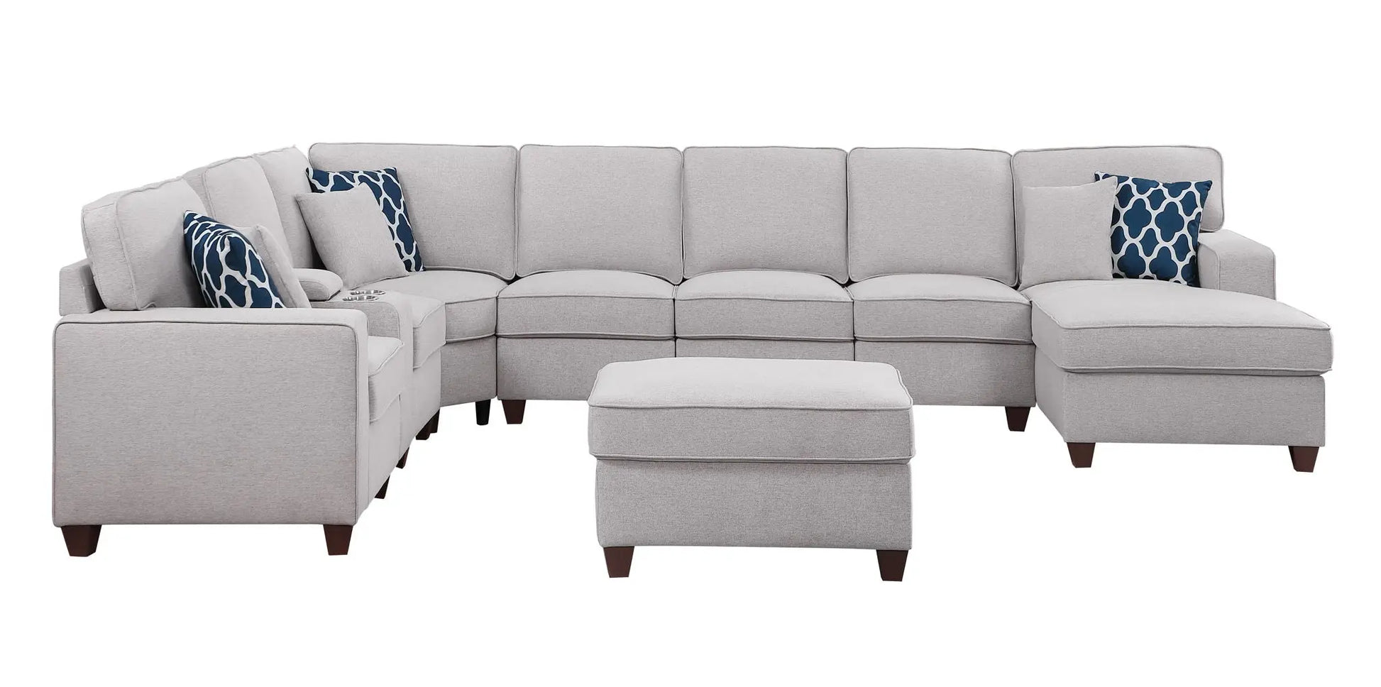 Eric - 9 Piece Upholstered Sectional With Ottoman Urban Retreats
