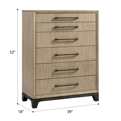 6 Drawer Chest With Smooth Glides - Brown Home Essentials