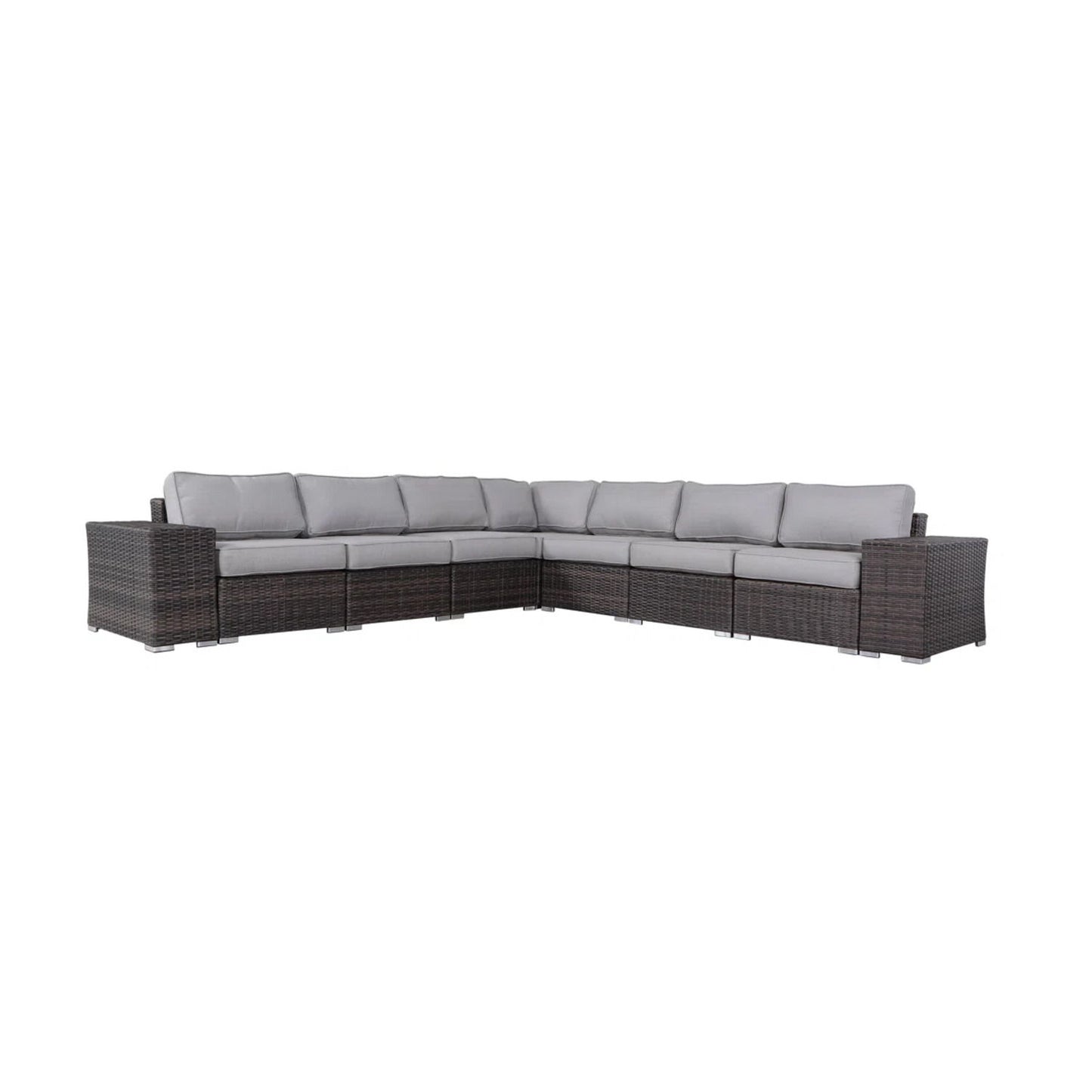 Rattan Sectional Sofa Set With Cushions LSI Patio Furniture