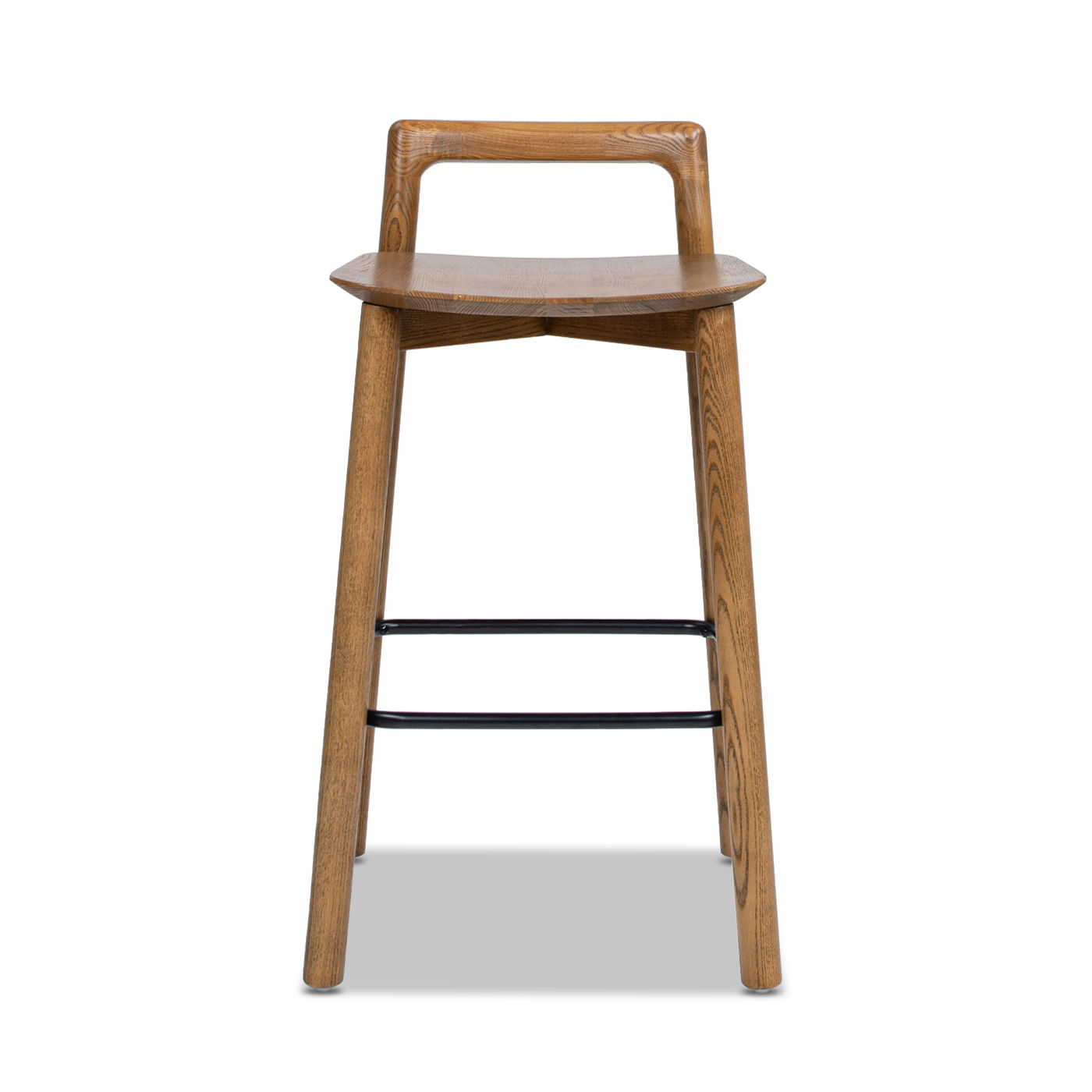 Sven - Modern Minimalist Low Back Counter Stool - Dark Brown Walnut Jennifer Taylor Home